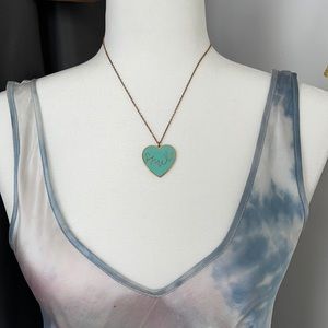 Light blue “smile” pendant necklace